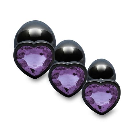Sextoys Pour Tous Plug Anal Métallique Cœur Gunmetal Améthyste OUCH eBay