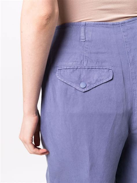 Emporio Armani Knee Length Wide Leg Shorts Blue FARFETCH