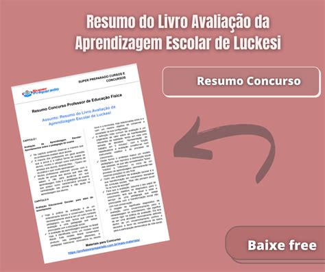 Resumo Livro Avaliação da Aprendizagem Escolar de Luckesi Simulados