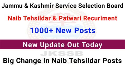 Jkssb Naib Tehsildar Recruitment J K Naib Tehsildar Jobs Jkssb