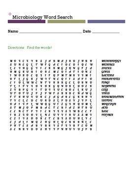 microbiology word search  curts journey tpt