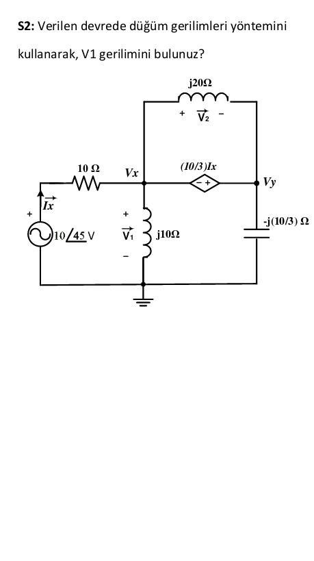 Solved S2 Verilen devrede düğüm gerilimleri yöntemini Chegg