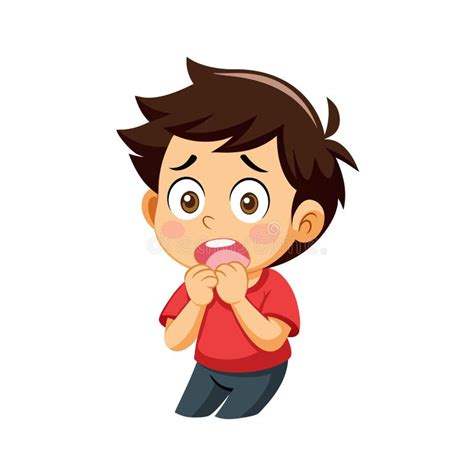 Scared Boy Cartoon Vector Illustration for Fear, Anxiety, or Surprise ...