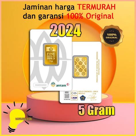 Jual LM EMAS ANTAM 5 GRAM LOGAM MULIA TERBARU Shopee Indonesia