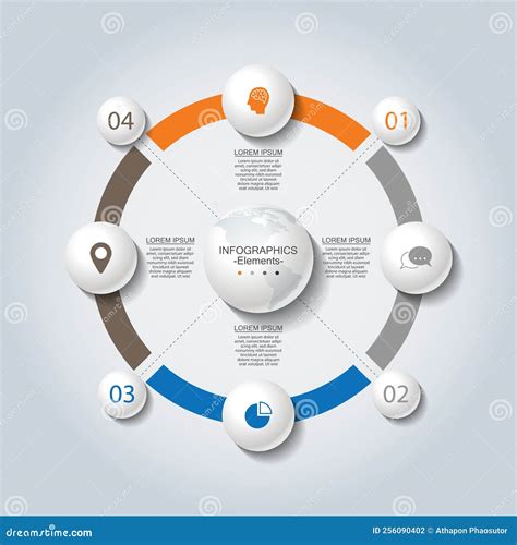 Circular Diagram Infographic Business Template Elements Stock Vector - Illustration of chart