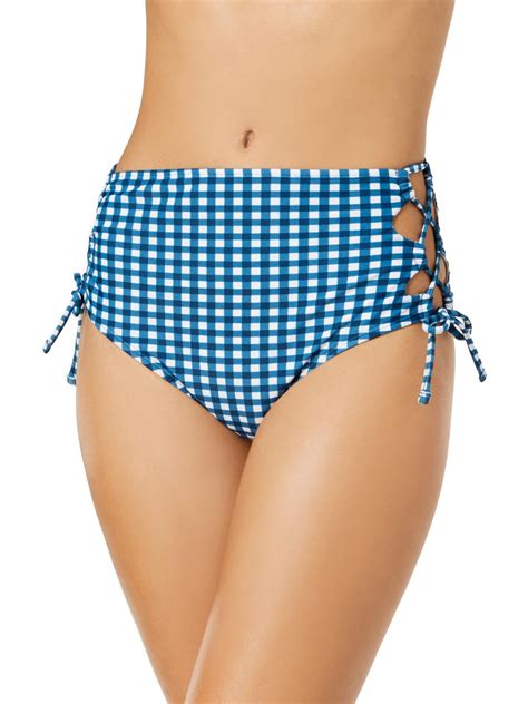 Hula Honey Hula Honey Womens Juniors Gingham Print High Waist Bikini