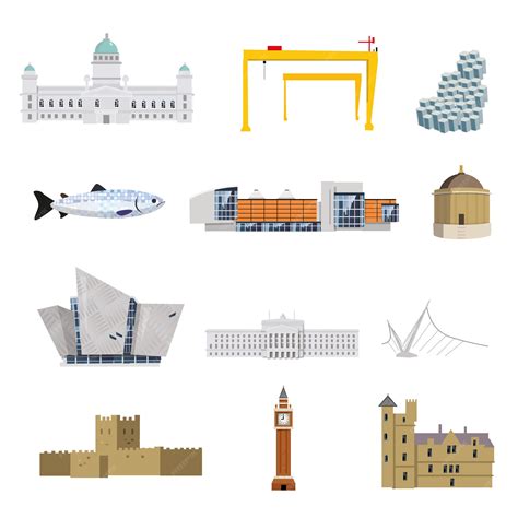 Premium Vector | Northern ireland attractions
