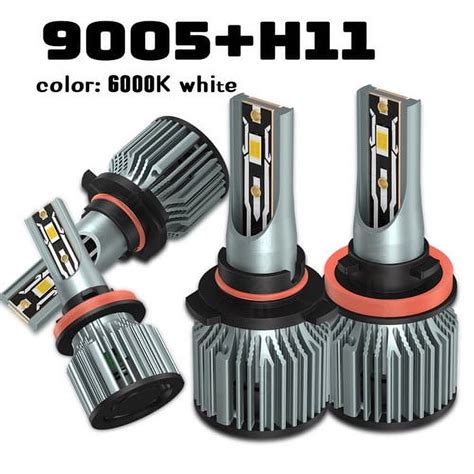 9005 H11 Combo LED Headlight High Low Beam Bulbs 6000K For 2015 2020