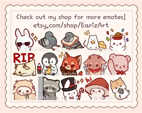 Twitch Emotes Discord Emotes Pack 8 Cute White Bunny Etsy Uk