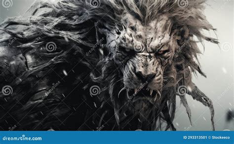 Dark Fantasy Concept Art: Evil Lion Human Hybrid Creature Stock ...