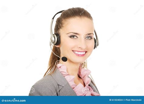 Happy Smiling Support Phone Operator Stock Photo Image Of Consultant