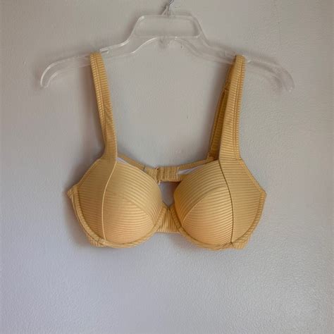 Pink Victoria S Secret Swim Victorias Secret Pink Bikini Padded Pushup Swimsuit Top Yellow