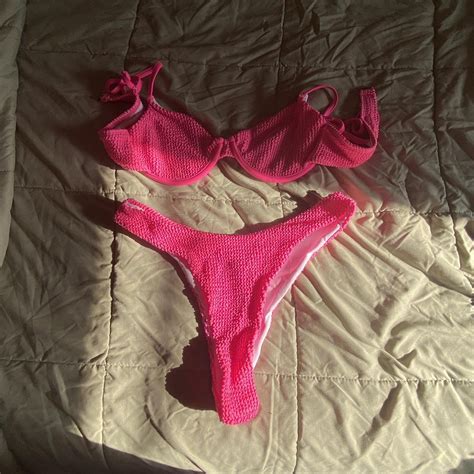 Hot Pink Bikini Set Depop