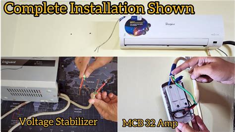 Installation MCB and Voltage Stabilizer Window Split AC MCB और