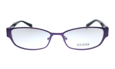 Guess Gu 2412 Pur Purple Metal Rectangle Eyeglasses 52mm Ebay