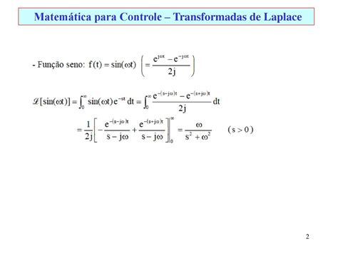 Matemática para Controle Transformadas de Laplace ppt carregar