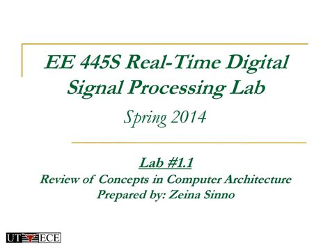 Ee 445s Real Time Digital Signal Processing Lab Spring Ppt Download