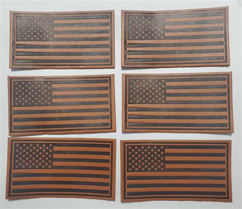 American Flag Leather Patch 6 Pack Patriotic Pride July 4th Etsy