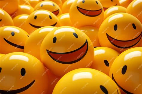 Premium Ai Image Many Yellow Smiley Faces Are Grouped Together