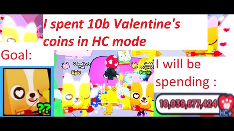 I Spent B Valentine S Coins In Hc Mode I Pet Simulator X I Youtube