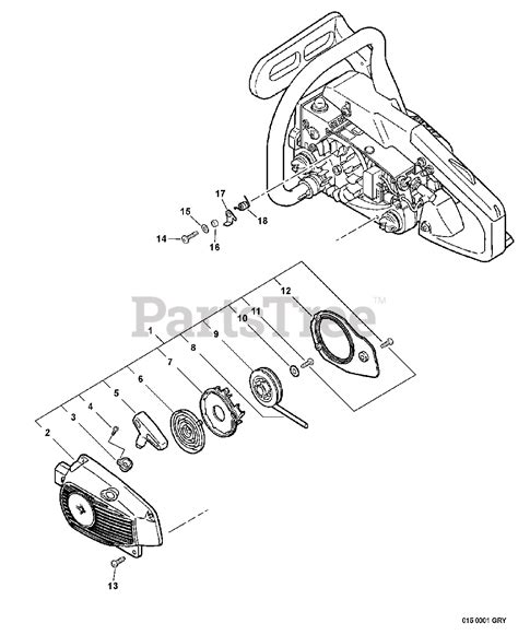 Echo CS 306 Echo Chainsaw SN 02001001 02999999 Starter S N