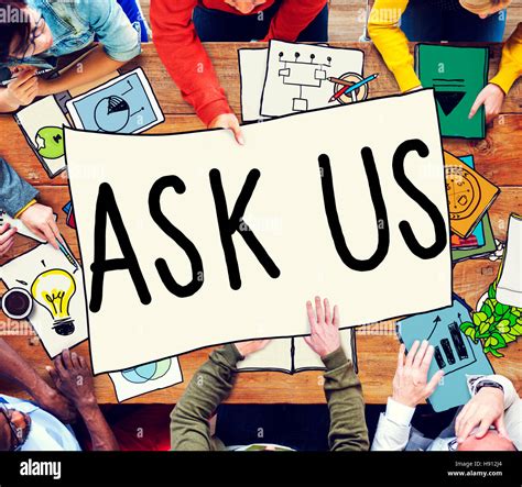 Ask Us Inquiries Questions Concerns Contact Concept Stock Photo Alamy