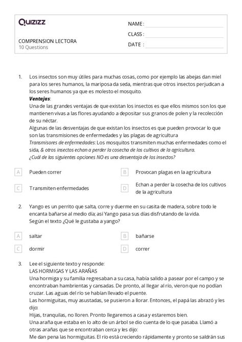 Estrategias De Comprensi N Lectora Hojas De Trabajo Para Grado En