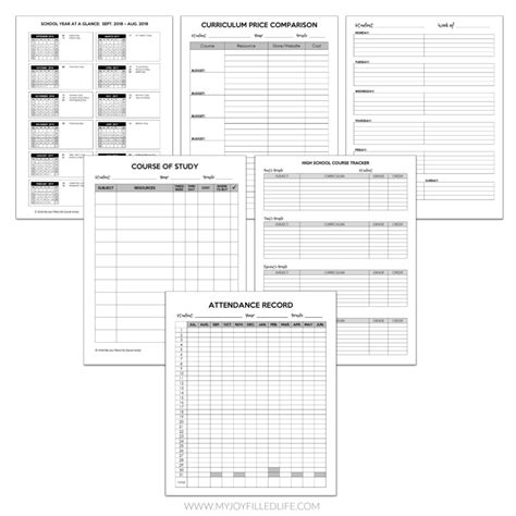 Homeschool Planning Pages My Joy Filled Life