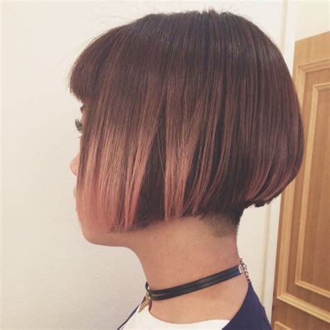 Buzzed Nape Bob Haircut With Bangs Bob Hairstyles Model Hair