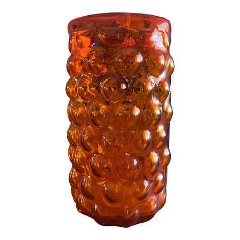 Mid Century Orange Blenko Glass Vase Chairish