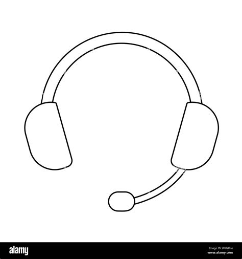 Headset Icon Outline Simple Design With Editable Stroke Vector