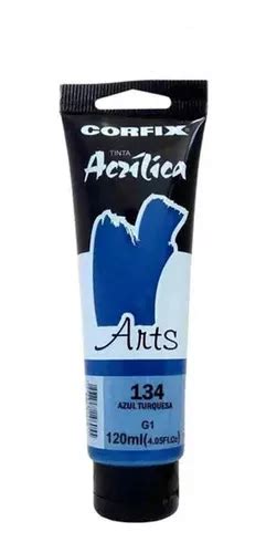 Tinta Acrílica Corfix Arts 120ml Azul Turquesa 134 Gr 1 Parcelamento