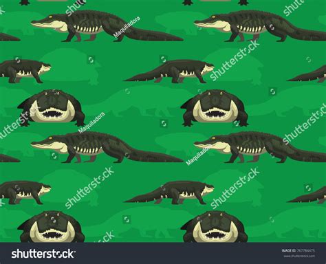 American Alligator Cartoon Seamless Wallpaper Stock Vector (Royalty ...