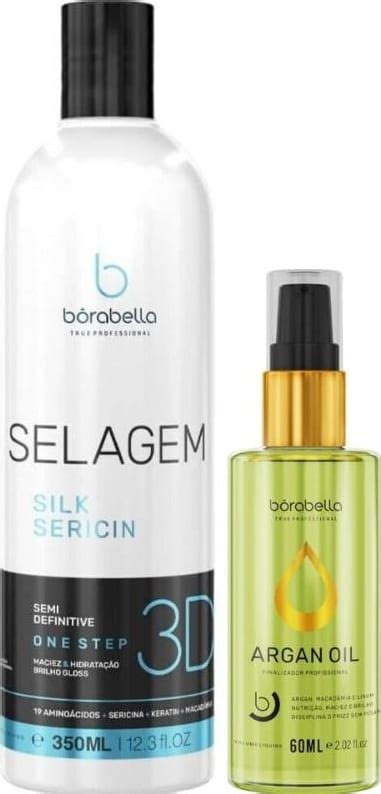 Borabella Selagem 3D Semi Definitiva 350ml Óleo de Argan e Macadamia 60ml