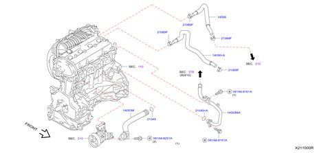 Nissan Sentra Pipe Water Tube Connector Speed Mt Trans