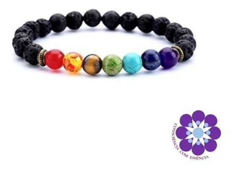 Pulseira 7 Chakras Pedra Lava Vulcânica Difusor De Aromas MercadoLivre