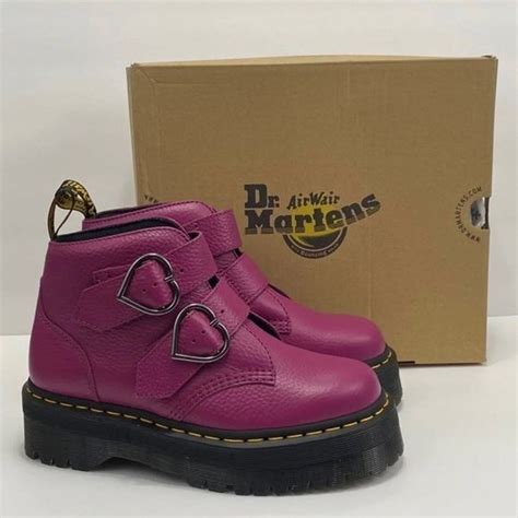 Fuchsia Dr Martens Devon Heart Platform Boots Sz6 Boots Dr Martens