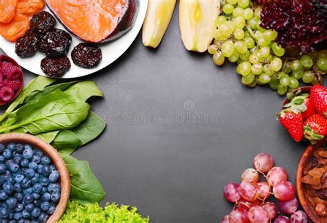 Healthy food on table stock image. Image of apple, grape - 105738079