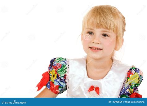 Verticale De Petite Fille Blonde Photo Stock Image Du Jeune Amusement 11390564