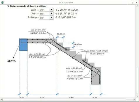 Excel Para Calculo De Acero En Escaleras De Concreto Armado Escaleras De Concreto Detalle De