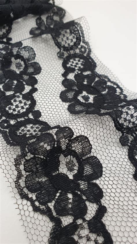 Black Chantilly Lace Trim Lace Trim Lace Fabric From