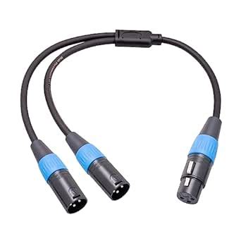 HUALEU 1 5FT XLR Female To Dual XLR Male Y Splitter Microphone Cable