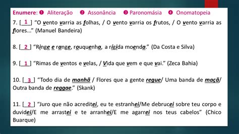 Figuras de linguagem Bateria de exercícios 1 Lição Prática