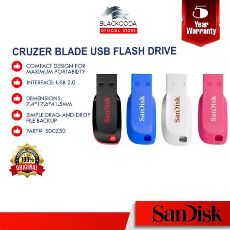 Sandisk Cruzer Blade Cz50 Usb 2 0 Flash Drive Pendrive 16gb 32gb 64gb 128gb Shopee Malaysia