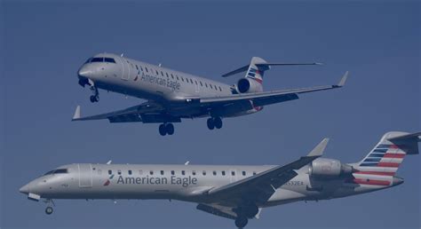 Bombardier CRJ-700 American eagle landing at Toronto Pearson …double exposure shot via Nikon ...