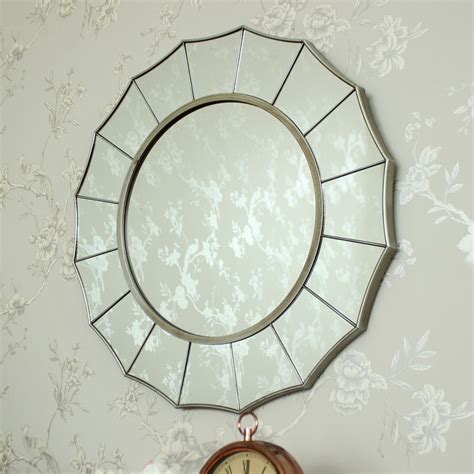 Large Silver Sunburst Art Deco Wall Mirror - Melody Maison®