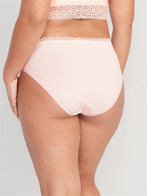 High Waisted Lace Trimmed Bikini Underwear Old Navy