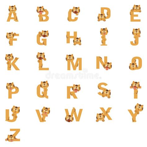 Alphabet In Style Of A Tiger Stock Illustration Illustration Of Type