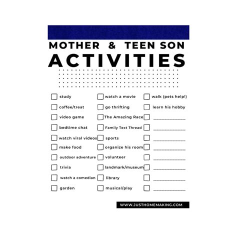 Mother and Teenage Son Activities - Just Homemaking