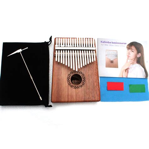 17 Keys Kalimba Thumb Piano Solid Mahogany Body With Learning Book Tune